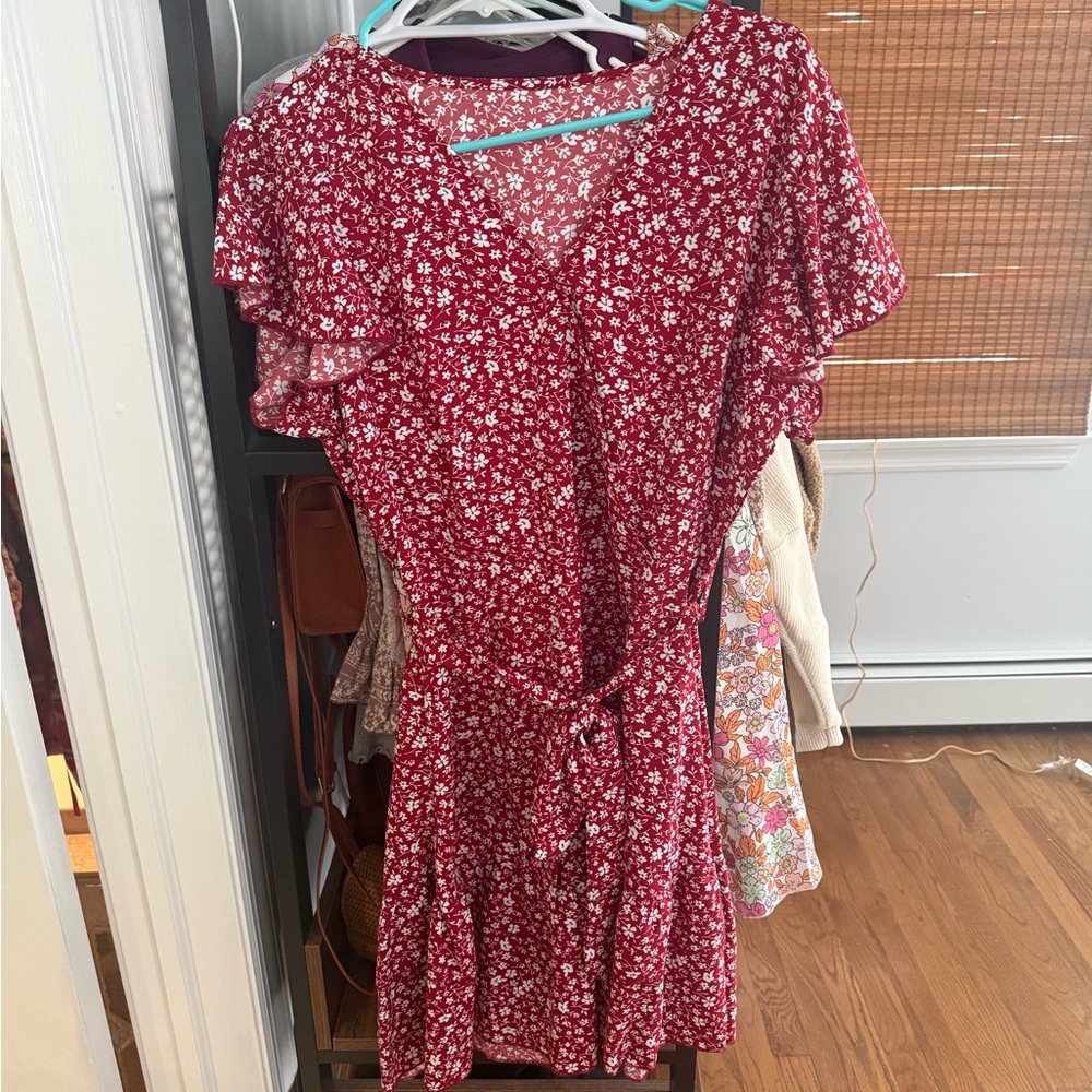 Amazon Red Floral Mini Dress